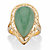 Pear-Cut Genuine Green Jade Cutout Halo Cabochon Ring in 14k Gold over Sterling Silver-11 at PalmBeach Jewelry