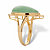 Pear-Cut Genuine Green Jade Cutout Halo Cabochon Ring in 14k Gold over Sterling Silver-12 at PalmBeach Jewelry