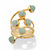 Round Genuine Green Jade Multi-Row Cabochon Wrap Ring in Goldtone over Sterling Silver-11 at PalmBeach Jewelry