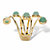 Round Genuine Green Jade Multi-Row Cabochon Wrap Ring in Goldtone over Sterling Silver-12 at PalmBeach Jewelry