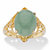 Oval Genuine Green Jade Dome Scrolled Cabochon Ring in 14k Gold over Sterling Silver-11 at PalmBeach Jewelry
