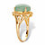 Oval Genuine Green Jade Dome Scrolled Cabochon Ring in 14k Gold over Sterling Silver-12 at PalmBeach Jewelry