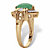 Marquise-Cut Genuine Green Jade and White Topaz Halo Ring .44 TCW in 14k Gold over Sterling Silver-12 at PalmBeach Jewelry