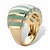 Genuine Green Jade Striped Dome Ring in 14k Gold over Sterling Silver-12 at PalmBeach Jewelry