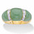 Genuine Green Jade and White Topaz Dome Ring .20 TCW in 14k Gold over Sterling Silver-11 at PalmBeach Jewelry