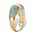 Genuine Green Jade and White Topaz Dome Ring .85 TCW in 14k Gold over Sterling Silver-12 at PalmBeach Jewelry