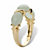 Oval-Cut Genuine Green Jade "X & O" Ring in 14k Gold over Sterling Silver-12 at PalmBeach Jewelry