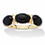 Oval-Cut Genuine Black Jade "X & O" Ring in 14k Gold over Sterling Silver-11 at PalmBeach Jewelry
