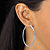 Banded Hoop Earrings in Silvertone 2"-13 at PalmBeach Jewelry