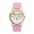 Cat Watch With White Face and Adjustable Pink Strap in Gold Tone 8"-11 at PalmBeach Jewelry