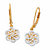 Round Diamond Flower Leverback Drop Earrings 1/8 TCW in 18k Gold over Sterling Silver 1"-11 at PalmBeach Jewelry