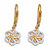 Round Diamond Flower Leverback Drop Earrings 1/8 TCW in 18k Gold over Sterling Silver 1"-15 at PalmBeach Jewelry