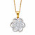 Round Diamond Flower Pendant Necklace 1/10 TCW in 18k Gold over Sterling Silver 18"-11 at PalmBeach Jewelry