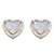 Round Diamond Heart-Shaped Floating Halo Stud Earrings 1/7 TCW in 18k Gold over Sterling Silver-11 at PalmBeach Jewelry