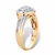 Round Diamond Floating Halo Heart Ring 1/7 TCW in 18k Gold over Sterling Silver-12 at PalmBeach Jewelry