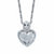 Round Diamond Accent Heart-Shaped Floating Halo Pendant Necklace in Platinum over Sterling Silver 18"-11 at PalmBeach Jewelry