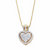 Round Diamond Accent Heart-Shaped Floating Halo Pendant Necklace in 18k Gold over Sterling Silver 18"-11 at PalmBeach Jewelry