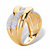 Round Diamond Crossover Ring 1/2 TCW in 18k Gold over Sterling Silver-12 at PalmBeach Jewelry