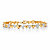  Round Diamond Two-Tone Heart-Link Bracelet 1/10 TCW 18k Gold-Plated 8"-11 at PalmBeach Jewelry