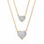 Round Diamond Two-Tone Heart-Shaped Double-Strand Necklace 1/4 TCW 18k Gold-Plated 18"-11 at PalmBeach Jewelry