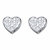 Round Diamond Heart-Shaped Stud Earrings 1/4 TCW in Platinum over Sterling Silver-11 at PalmBeach Jewelry