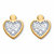 Round Diamond Accent Heart-Shaped Stud Earrings in 18k Gold over Sterling Silver-11 at PalmBeach Jewelry