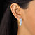 Diamond Oval Lattice Hoop Earrings 1/2 TCW 18k Gold-Plated 1"-13 at PalmBeach Jewelry