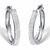 Round Diamond Cluster Hoop Earrings 1/2 TCW Platinum-Plated 11/3"-11 at PalmBeach Jewelry