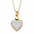 Round Diamond Accent Two-Tone Heart Shaped Pendant Necklace 18k Gold-Plated 18"-11 at PalmBeach Jewelry
