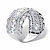2.75 TCW Oval-Cut and Round Cubic Zirconia Scalloped Vintage-Style Ring 2.75 TCW in Silvertone-12 at PalmBeach Jewelry