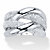 Round Diamond  Crossover Ring 1/2 TCW in Platinum Plated Sterling Silver-11 at PalmBeach Jewelry