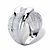 Round Diamond  Crossover Ring 1/2 TCW in Platinum Plated Sterling Silver-12 at PalmBeach Jewelry