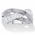 Round Diamond Grooved Crossover Ring 1/3 TCW in Platinum over Sterling Silver-11 at Direct Charge presents PalmBeach
