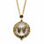 Butterfly Magnifying Glass Medallion Pendant Necklace in Antiqued Gold Tone 24"-15 at PalmBeach Jewelry