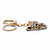 Round Crystal Black Leopard Cat Key Ring in Goldtone 4 3/4"-12 at PalmBeach Jewelry
