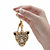 Round Crystal Black Leopard Cat Key Ring in Goldtone 4 3/4"-13 at PalmBeach Jewelry