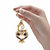 Peach, Black and White Crystal Owl Key Ring in Goldtone 4 1/3"-13 at PalmBeach Jewelry