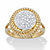 Round Diamond Banded Halo Cluster Ring 1/5 TCW in 18k Gold over Sterling Silver 18"-11 at PalmBeach Jewelry