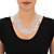 Graduated Round Crystal 2-Piece Multi-Row Halo Bib Necklace and Stud Earring Set in Goldtone 14" - 18"-13 at PalmBeach Jewelry