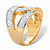 Round Cubic Zirconia Double C Looped Ring 1.79 TCW Gold-Plated-12 at PalmBeach Jewelry