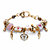 SETA JEWELRY Pink and White Medical Nurses Bali-Style Beaded Charm Bracelet in Goldtone 8"-11 at Seta Jewelry