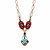 Red and Blue Crystal and Simulated Turquoise Y Necklace in Goldtone 22"-24"-11 at PalmBeach Jewelry