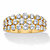 Round Cubic Zirconia Triple-Row Anniversary Ring 1.60 TCW  in 14k Gold over Sterling Silver-11 at PalmBeach Jewelry