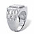 Men's Round and Square Cubic Zirconia Square Ring 2.12 TCW Platinum-Plated-12 at PalmBeach Jewelry