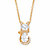 Oval and Pear-Cut Cubic Zirconia Cat Pendant Necklace 1.88 TCW Gold-Plated 18"-20"-11 at PalmBeach Jewelry