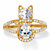 Oval and Pear-Cut Cubic Zirconia Cat Cocktail Ring 2.34 TCW Gold-Plated-11 at PalmBeach Jewelry