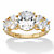 Oval-Cut Graduated Cubic Zirconia 5-Stone Ring 5.06 TCW in 14k Gold over Sterling Silver-11 at PalmBeach Jewelry