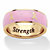 "Serenity, Courage and Strength" Breast Cancer Awareness Inscribed Eternity Band in Pink Enamel and Gold Ion-Plated Stainless Steel-11 at PalmBeach Jewelry