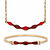 Red Marquise-Cut Crystal 2-Piece Barrel-Link Necklace 17"-19" and Bangle Bracelet 7" Set in Gold Tone-11 at PalmBeach Jewelry