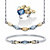 Champagne and Aquamarine Marquise-Cut Crystal Silvertone 3-Pc. Barrel-Link Necklace, Bracelet and Cocktail Ring Bonus Set 17"-19"-11 at PalmBeach Jewelry